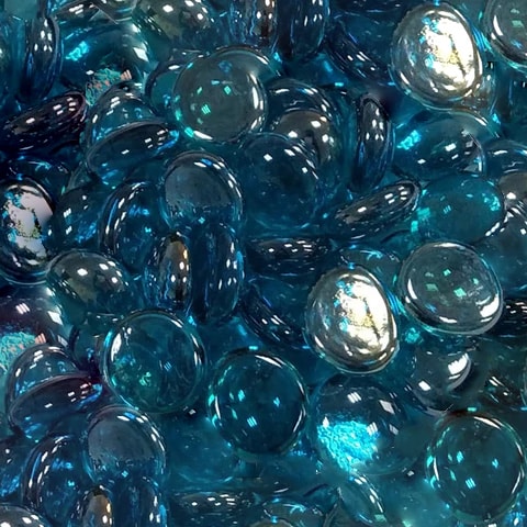 Aqua Blue Glass Fire Beads