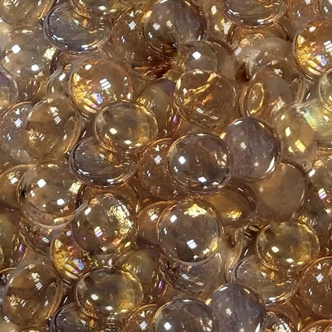 Rose Gold Glass Fire Beads